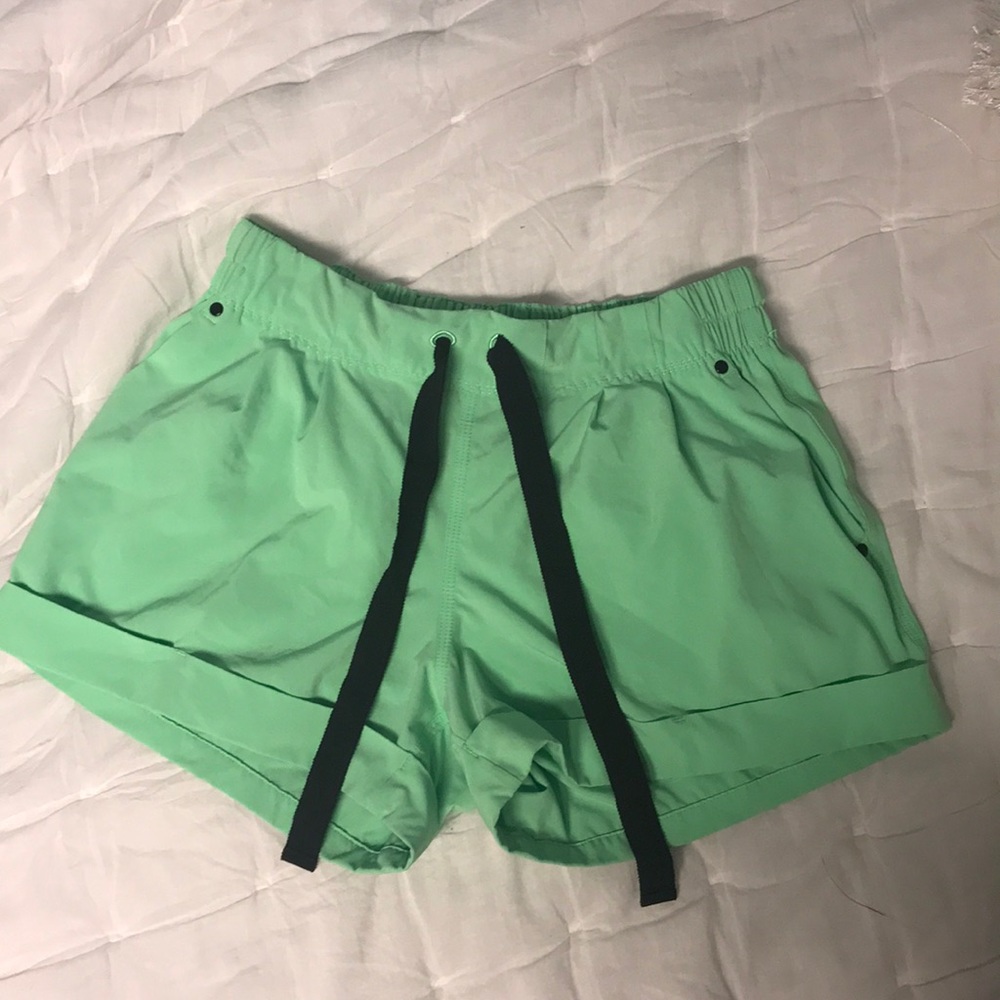 Green Lululemon shorts size 6